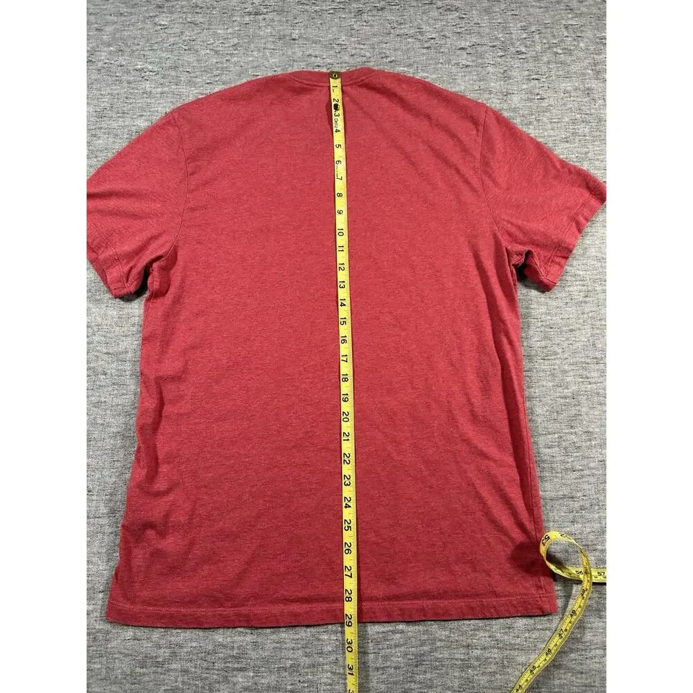 J Crew Oarsman Broken-In Shirt Mens Large Classic Fit Red Short Sleeve Cotton